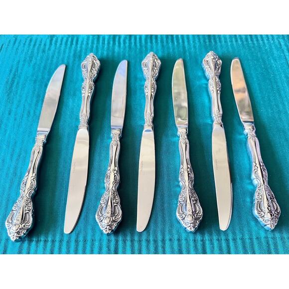 Oneida Michelangelo 18/10 Stainless Steel Dinner Knives-Set of 7-Excellent! - Picture 1 of 4